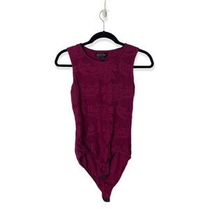 Shape FX Burgundy Lace Bodysuit Size S